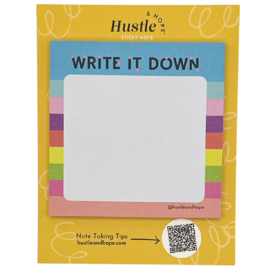 Hustle & Hope - Wholesale Sticky Notes - Write It Down Sticky Note2