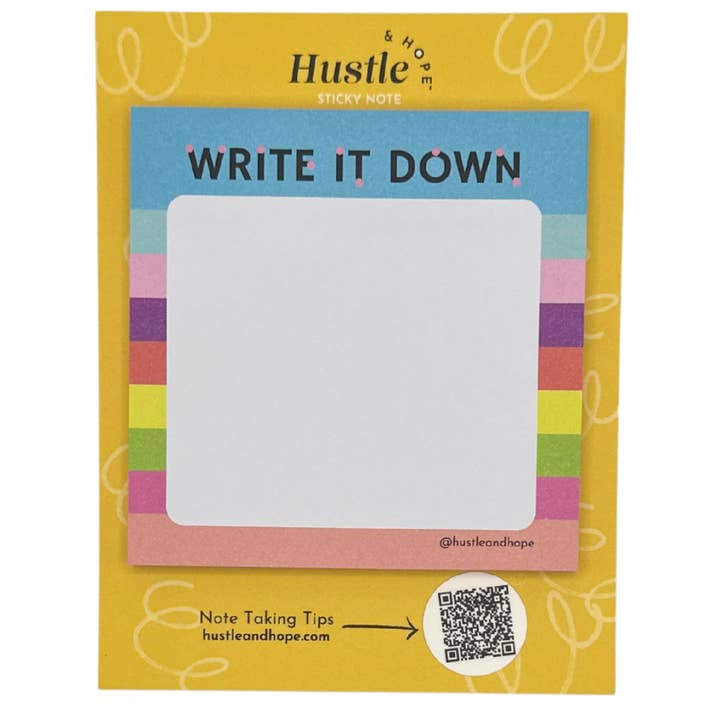 Hustle & Hope - Wholesale Sticky Notes - Write It Down Sticky Note2