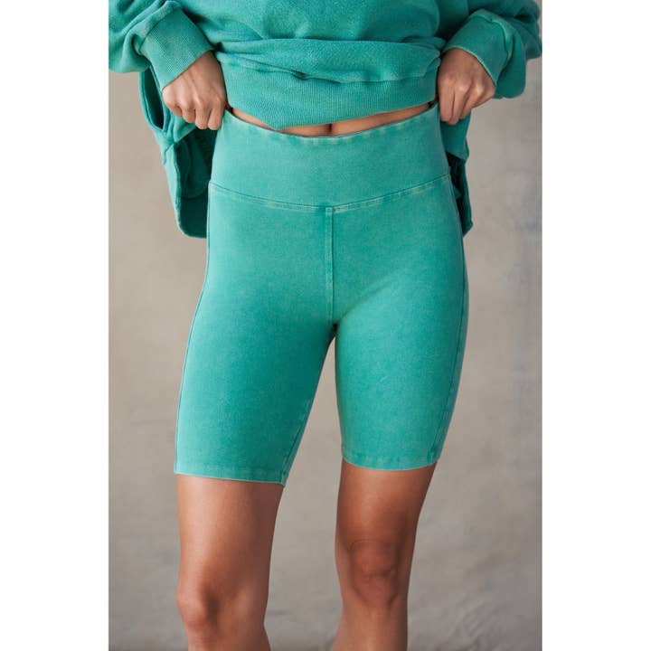 Mineral Washed Basic Bike Shorts for wholesale by lalamia