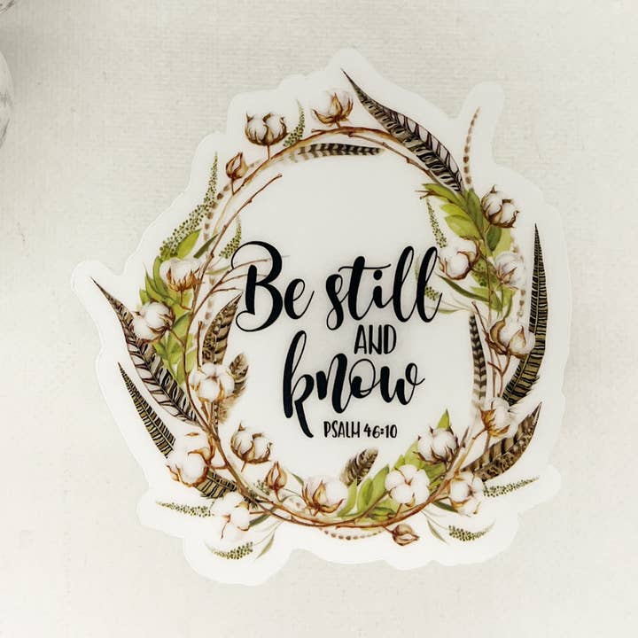 Vær stille og kend, Bomuld klar, Vinyl, Klistermærke, 3x3 i for engroshandel hos Savannah and James Co