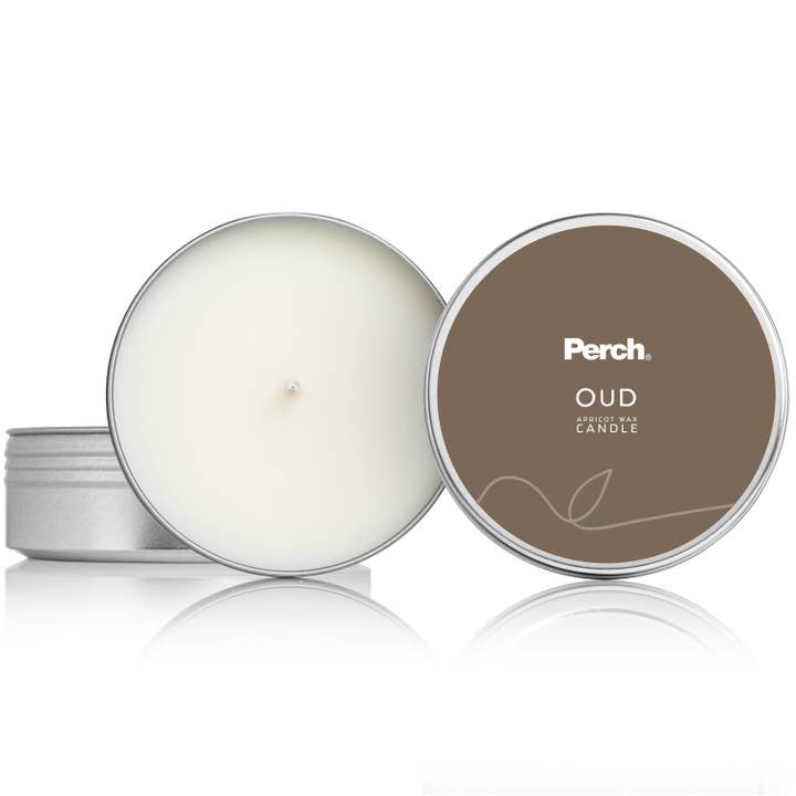 Oud Apricot Wax Pocket Tin Candle for wholesale by Perch® CandleHouse