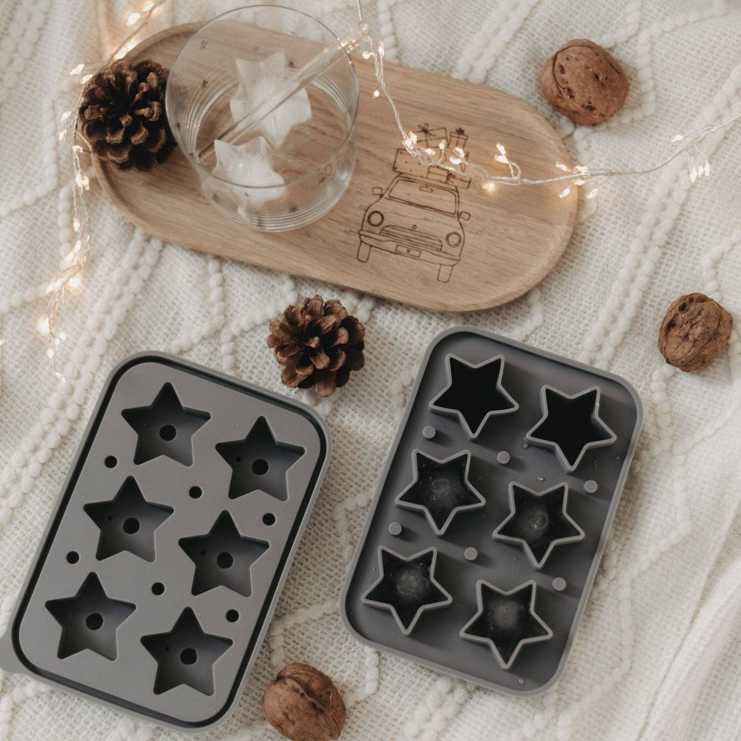 Eulenschnitt - Wholesale Ice Tray/Mold - Ice cube mold stars gray (pack of 6 pcs.)0