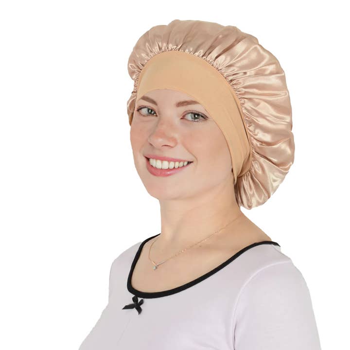AK Brand - Wholesale Sleep cap / bonnet – women's - Satin Sleep Bonnet Wide Band Hair Protection Curly Hair18