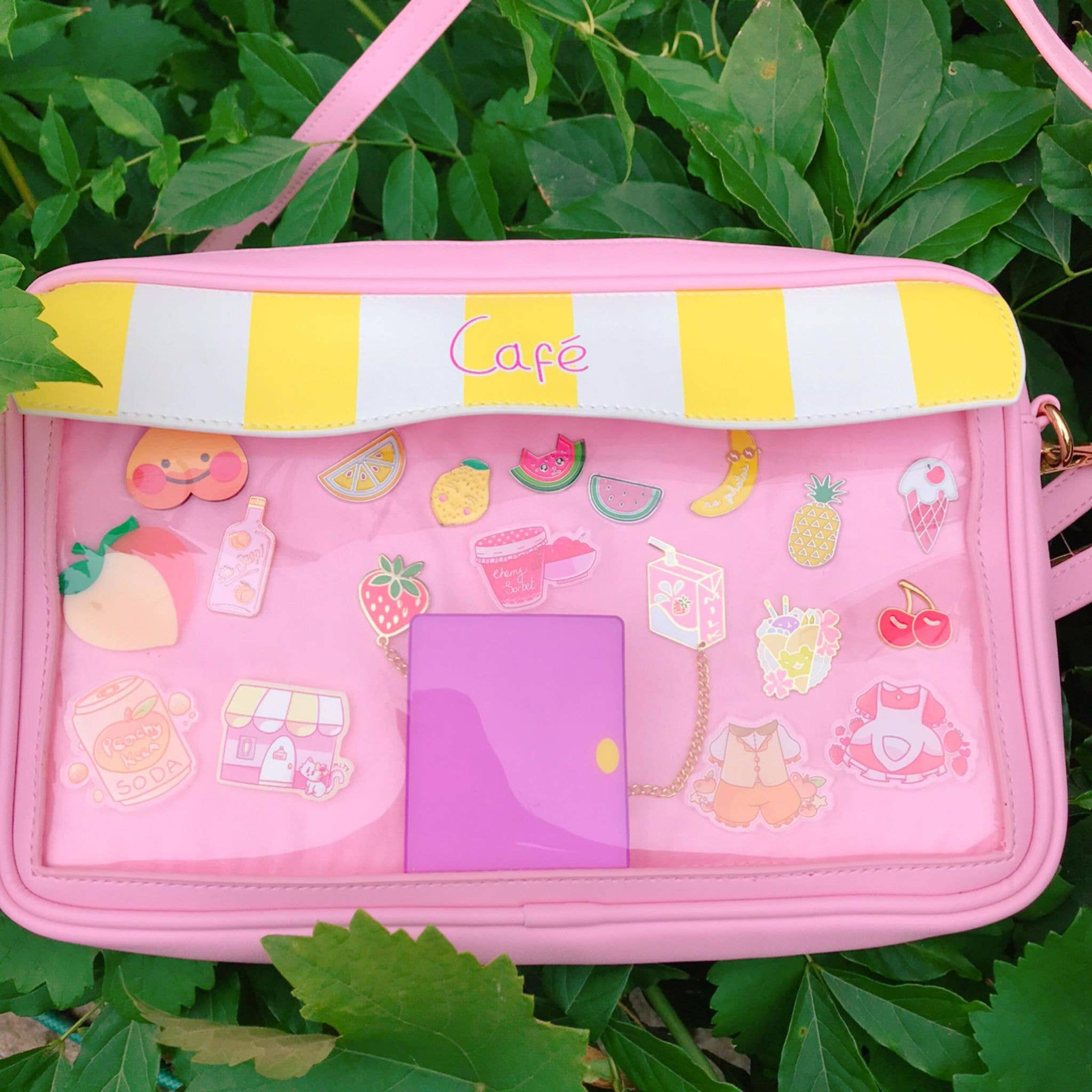 MLTY - Vente Sac à bandoulière – femme - Sac de café avec fenêtre transparente Ita Bag (Rose)1