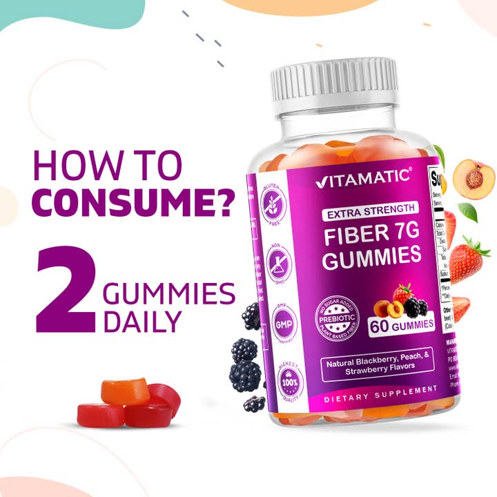 Vitamatic – wholesale Oral supplement/vitamin – Vitamatic Prebiotic Fiber Gummies for Adults - 7G Fiber