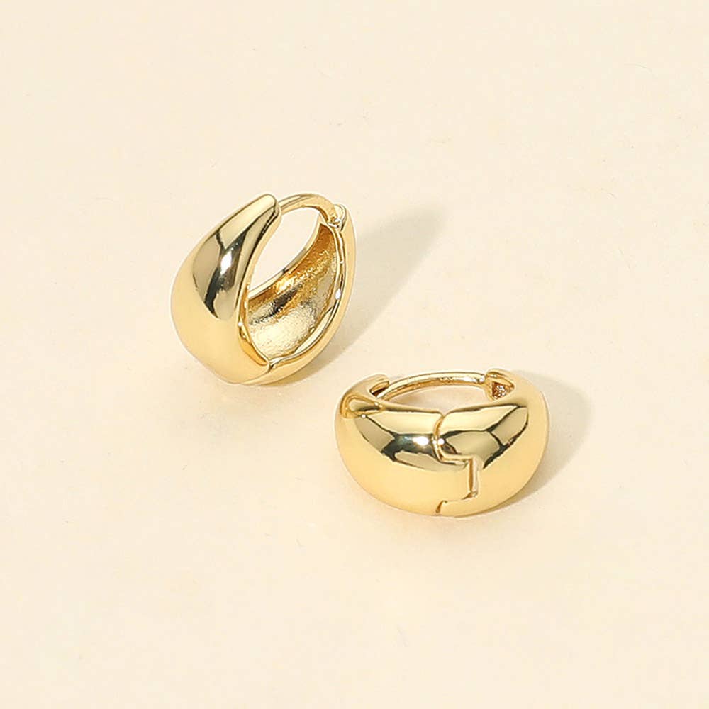 Sensibling Corp. - Vendita all'ingrosso Orecchini a cerchietto - Orecchini a cerchio mini a goccia placcati in oro 14K1