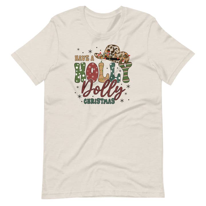 Camiseta de Natal Holly Dolly por atacado de The Cactus Brand