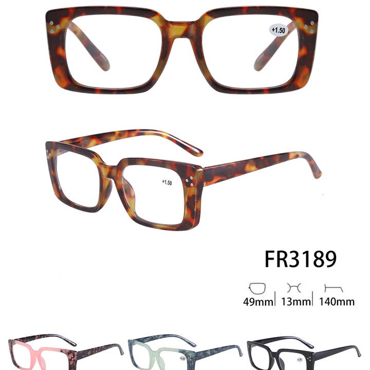 Prime Opticals – wholesale Glasögon - Unisex – FR3189, Stora fyrkantiga läsglasögon/läsare0