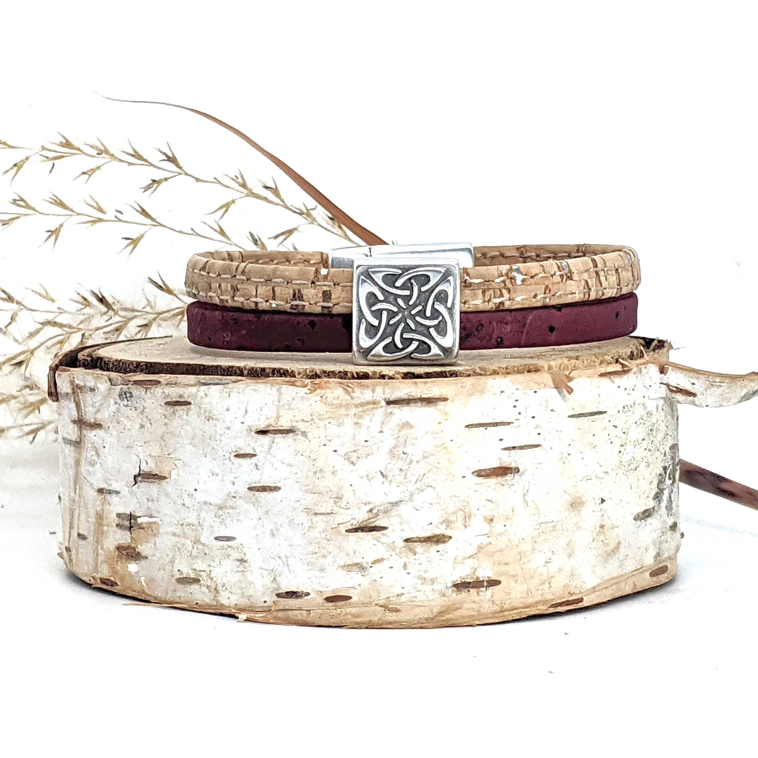 Elisabetta Studio - Vente Bracelet jonc - Carré celtique - Bracelet en liège classique3