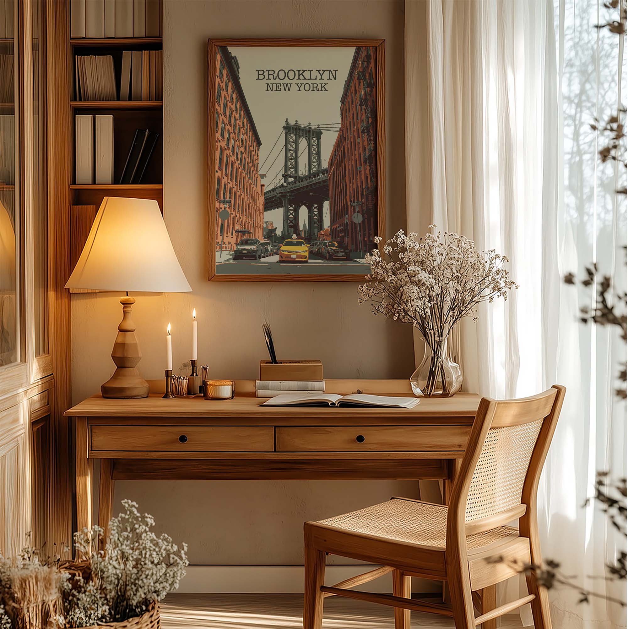 Newpencilbox Art - Wholesale Art Print - Brooklyn, New York Poster – Dumbo Yellow Cab Art Print1