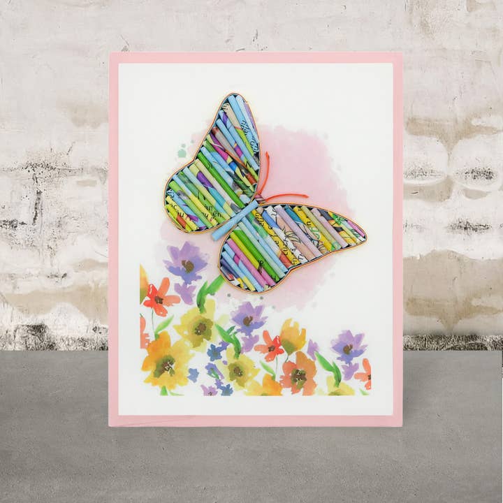 Loving Nature - Wholesale Gewone wenskaart - Upcycled handgemaakte kaart - gemaakt door kansarme ambachtslieden6