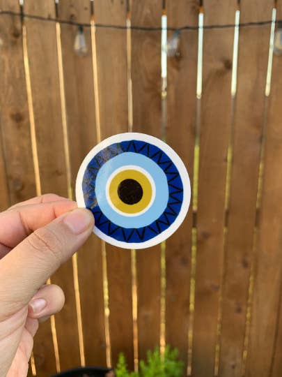 evil eye die cut sticker for wholesale by Lalatina Shop
