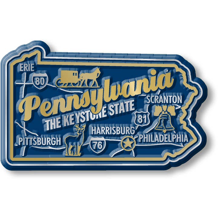 Pennsylvania Premium State Magnet Made in USA for wholesale by 7 Star