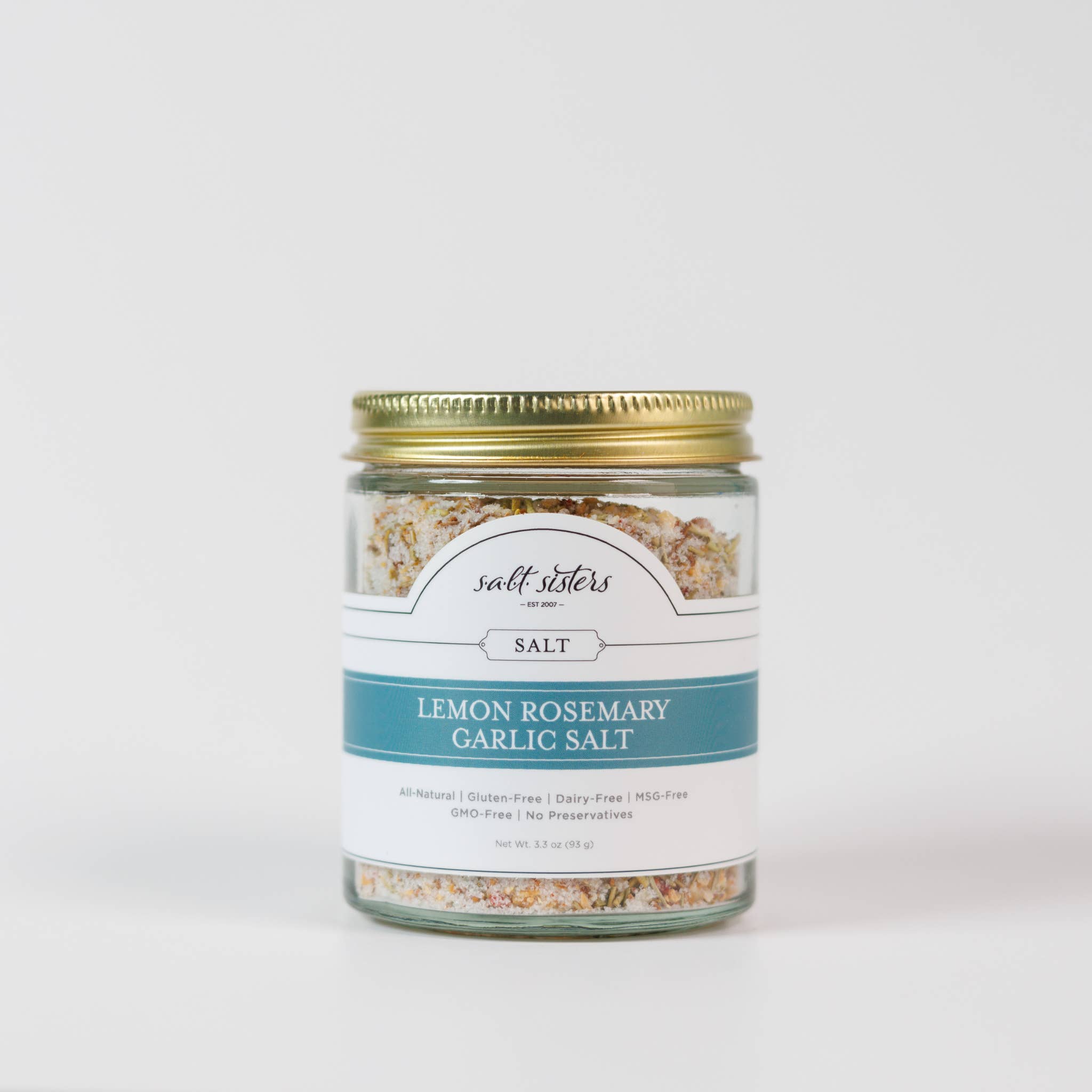 Salt Sisters - Wholesale Salt - Hand-Blended Infused Sea Salt - Lemon Rosemary Garlic -3.3oz