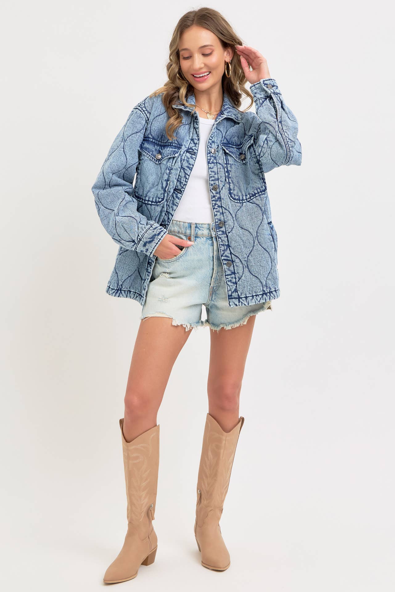 QUILTED DENIM JACKET  for wholesale on Faire13