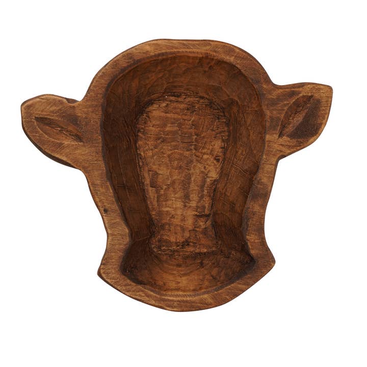 My Amigos Imports - Wholesale Candle Holder - Mini-Cow Head Dough Bowl-Candle Ready-8x7 in-Mini Cow Head