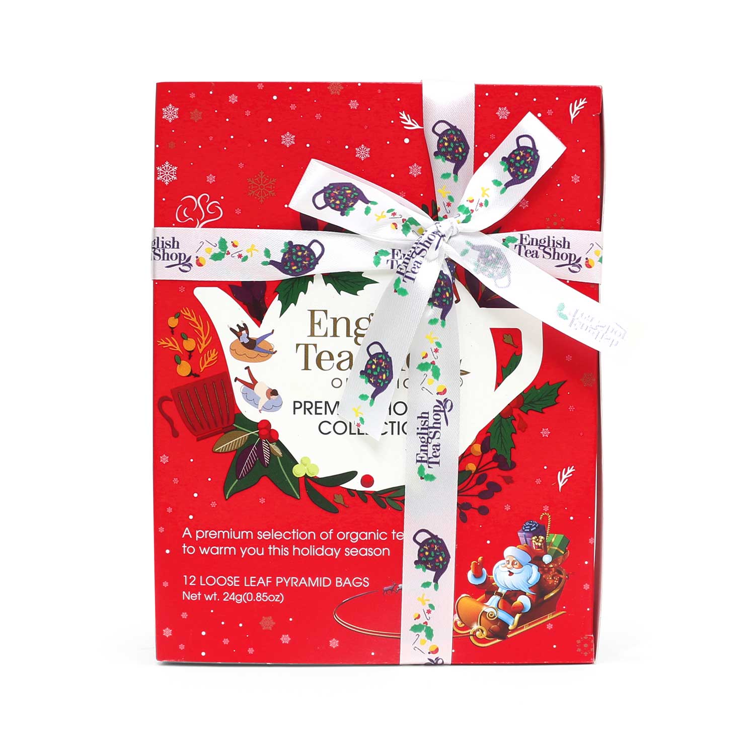 Royal Nature GmbH & Co. KG - Wholesale Tea Bags - ETS - Tea Gift with Bow "Winter Collection, Red", ORGANIC, 12 Pyramid Bags1