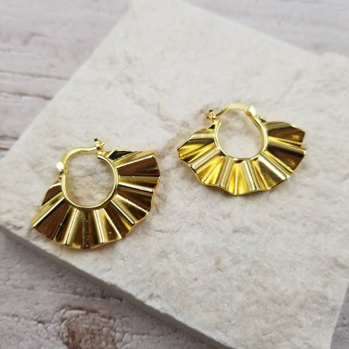 Treasure Wholesale – wholesale Dangle earrings – Palm Leaf Fan Earrings