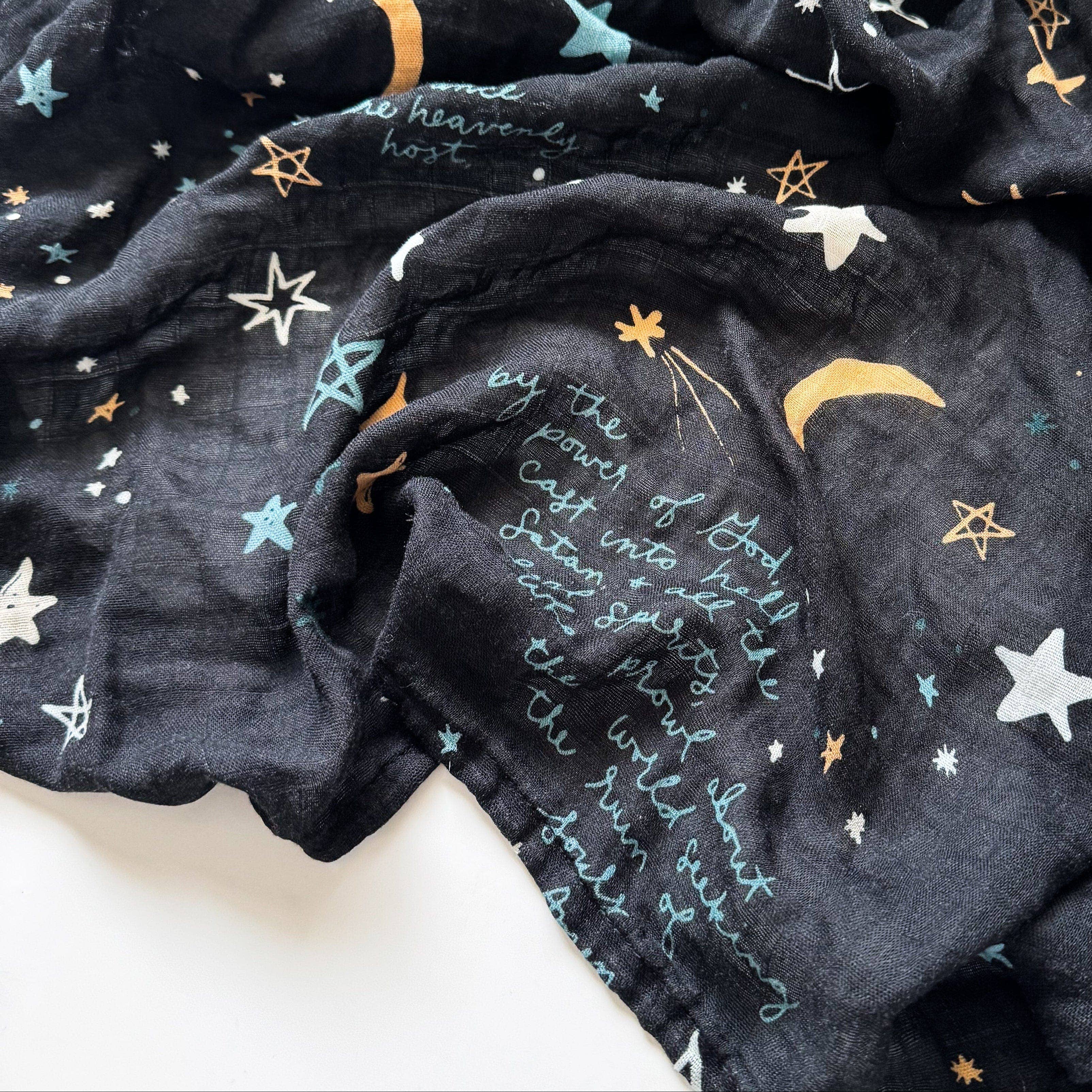 The Little Rose Shop - Wholesale Swaddle - Baby - St. Michael Prayer - Catholic Baby Muslin Blanket Swaddle2