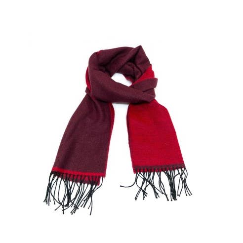 Foulard réversible bicolore bordeaux et rouge pour la vente par Ortiz & Reed