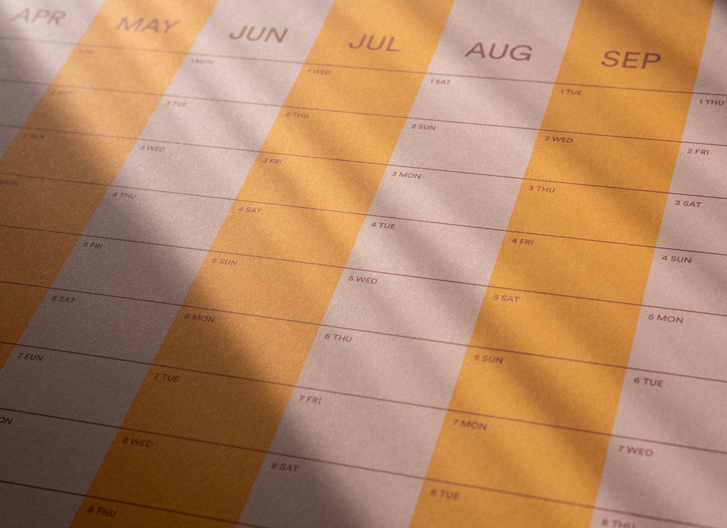 Yearcalendar - Vente Calendrier - Calendrier rayé 2026 70 x 100 cm9