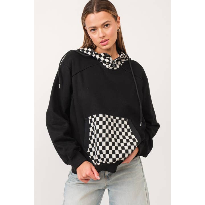 Sweat à capuche à carreaux pour la vente par The GREii