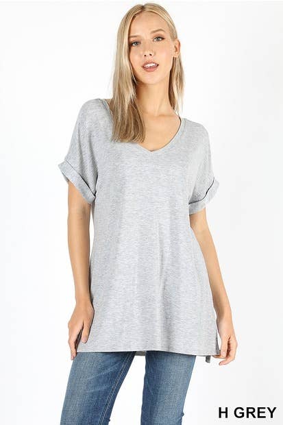 42POPS - Wholesale Tunic - Women's - `.Short Sleeve Side Slit Hi Low Hem10