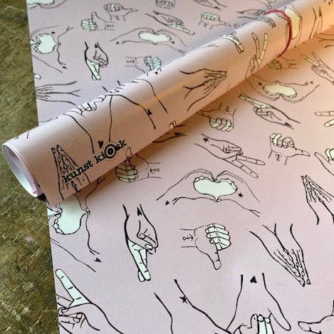 kuki – wholesale Flat wrap – “Hands Speak” wrapping paper1