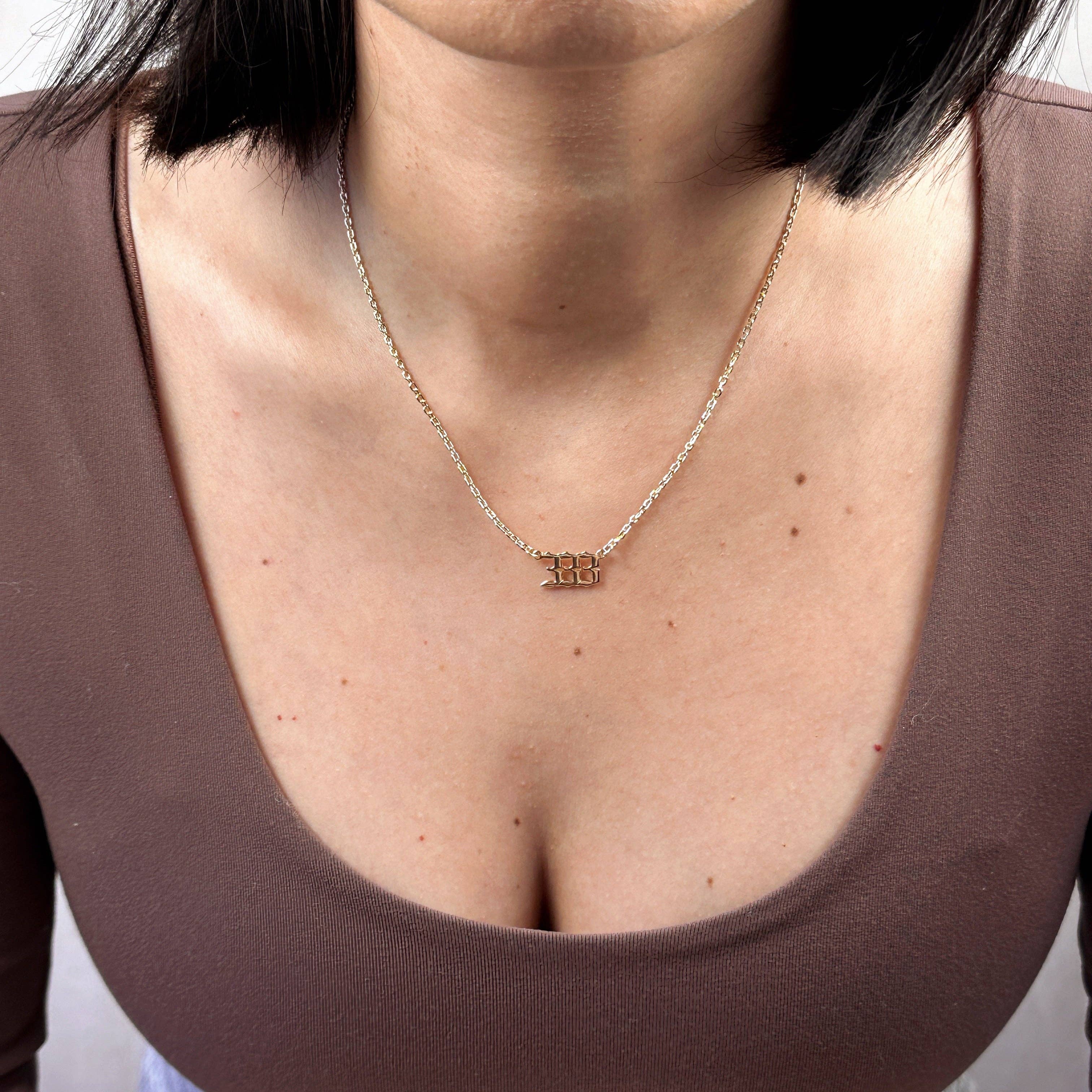 GoldFi - Wholesale Pendant/Charm Necklace - 18k Gold Filled Angel Number Necklace7