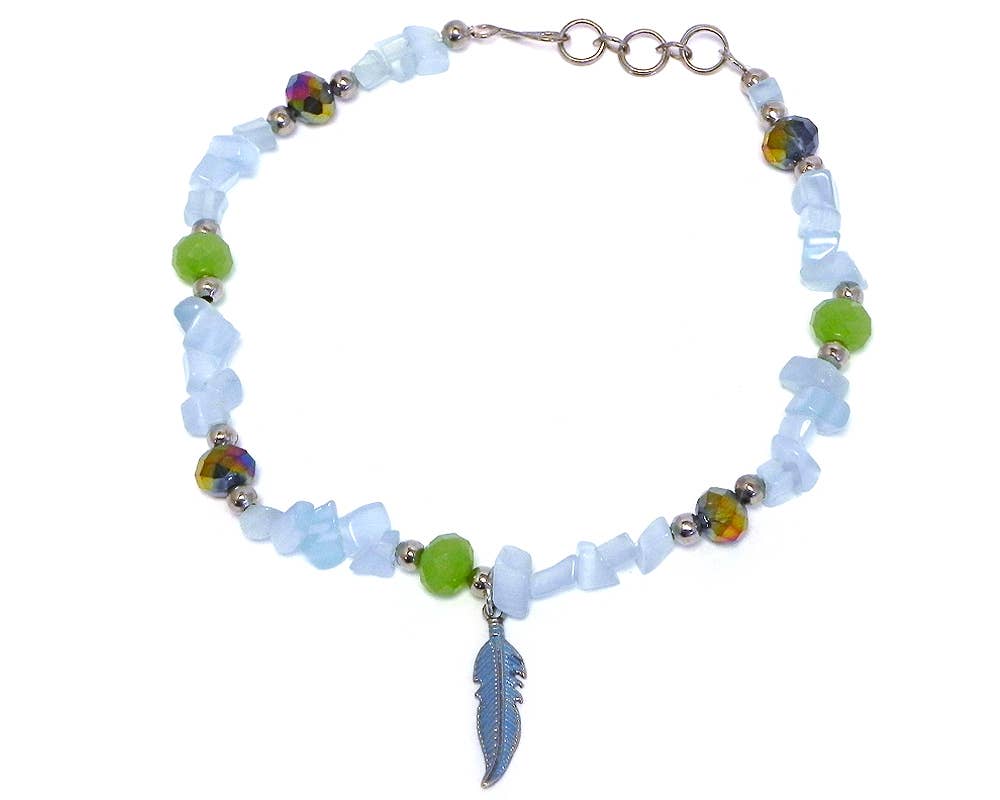 Pichincha - Vente Bracelets de cheville - Bracelet de cheville en métal avec breloque en forme de plume4