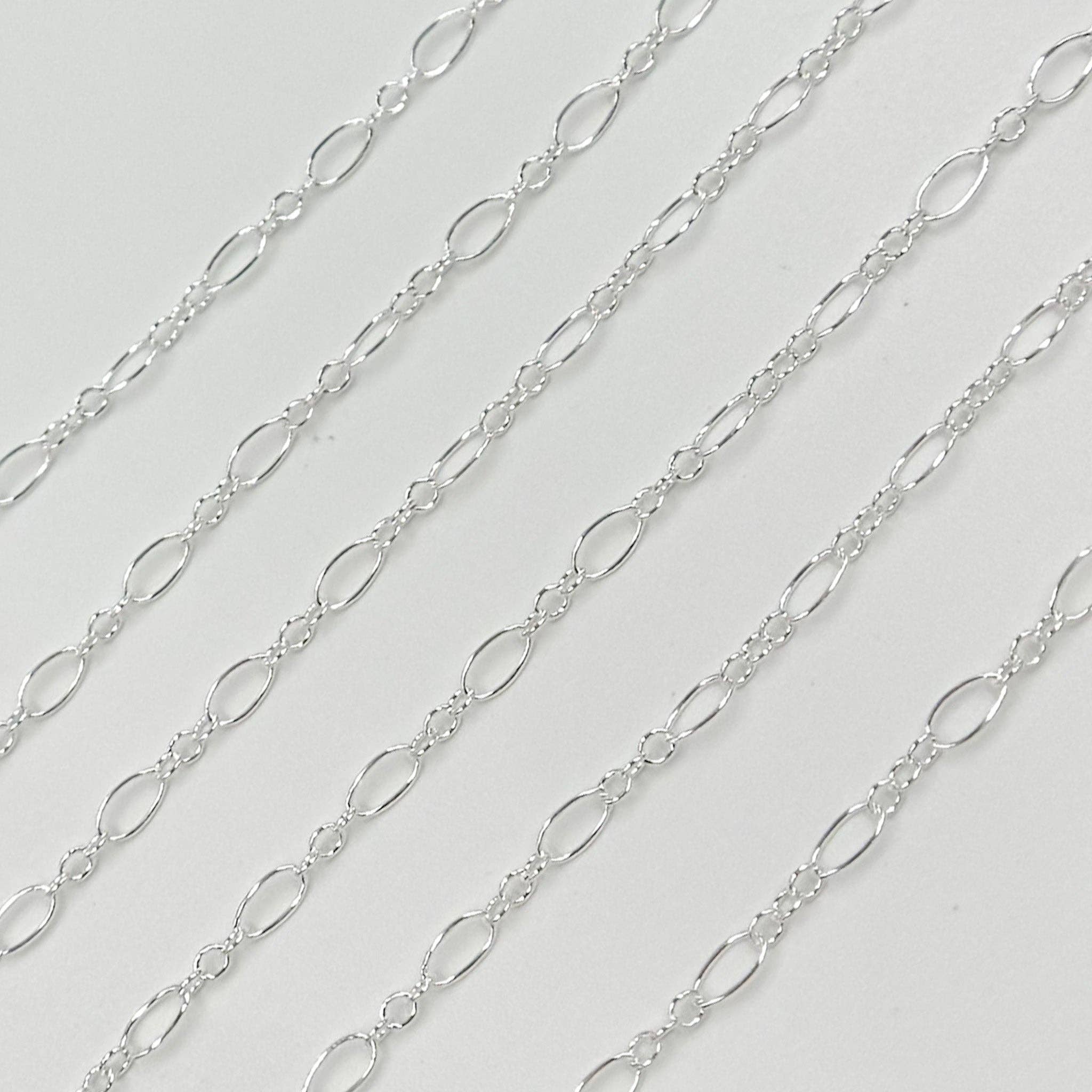 Jewels & Chains - Wholesale Link & Chain Necklace - 716-801SS. Sterling Silver Oval Long and Short Links Chain1