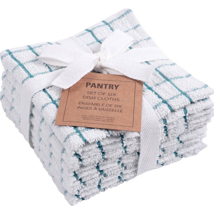 KAF Home - Wholesale Dishcloth - KAF Home Set of 6 Checkered Terry Dish Cloths - 12 x 12