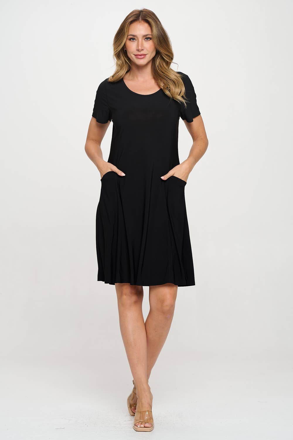 Black HIT Princess Line Dress with Pockets-7094HT-SRS1-K for wholesale on Faire1