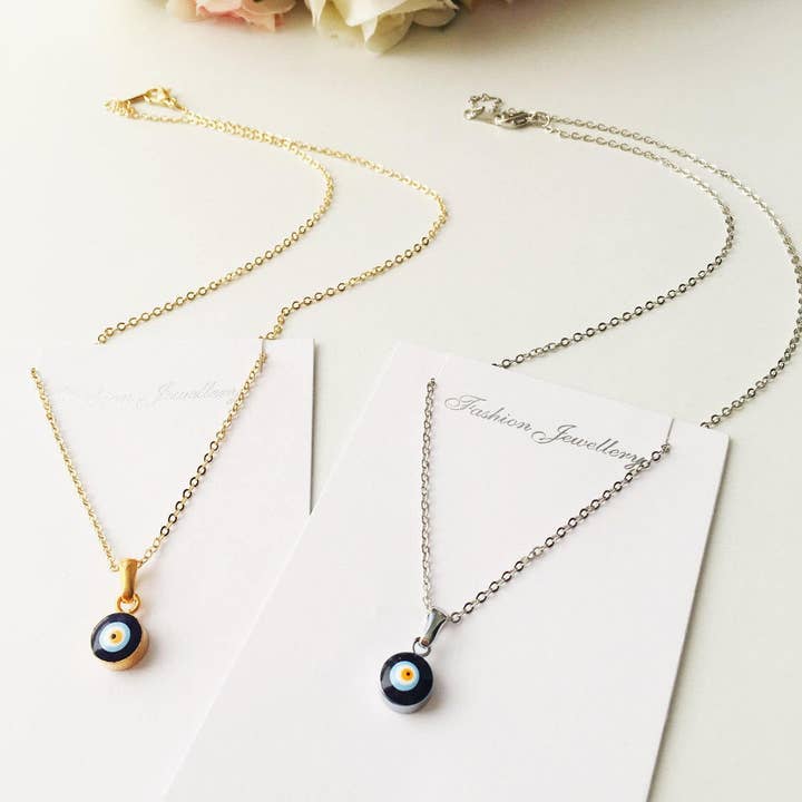 Evileyefavor - Vente Colliers à pendentif - Collier petit mauvais œil, collier de perles mauvais œil, collier chaîne en or mauvais œil