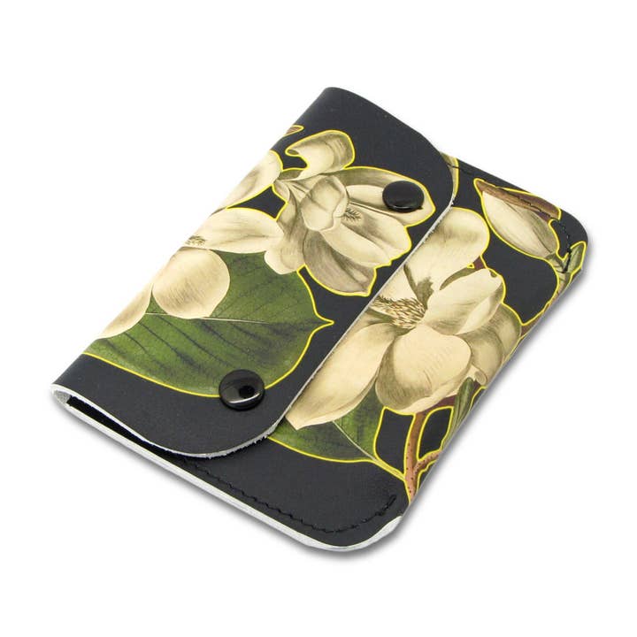 Porte-monnaie / porte-cartes en cuir avec un beau motif imprimé pour la vente par 'Alkemest