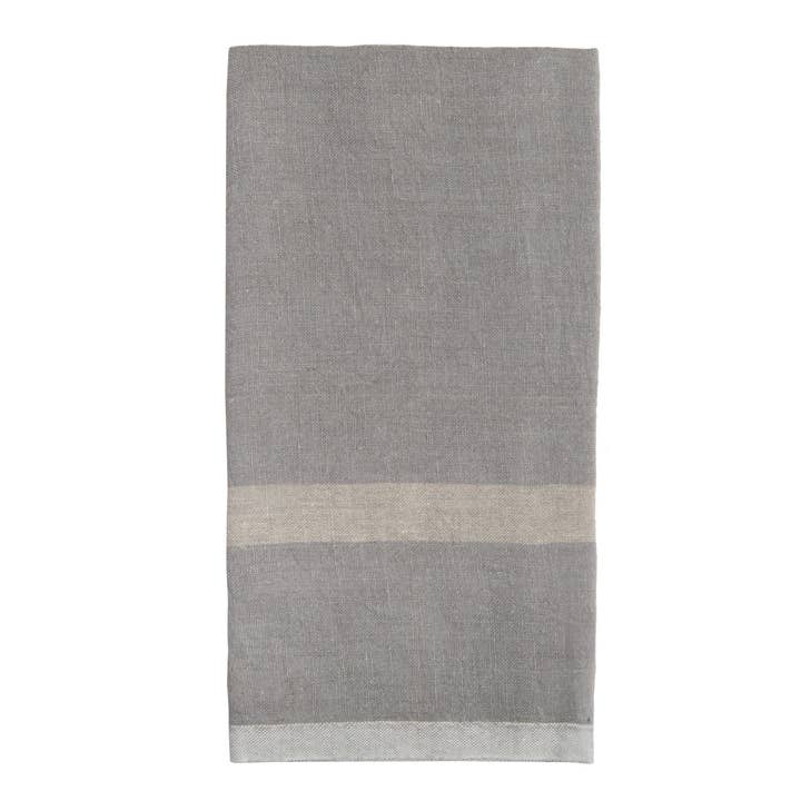 Caravan Home - Wholesale Tea Towel - Laundered Linen Grey/Natural Towels 20x30 - Set of 2
