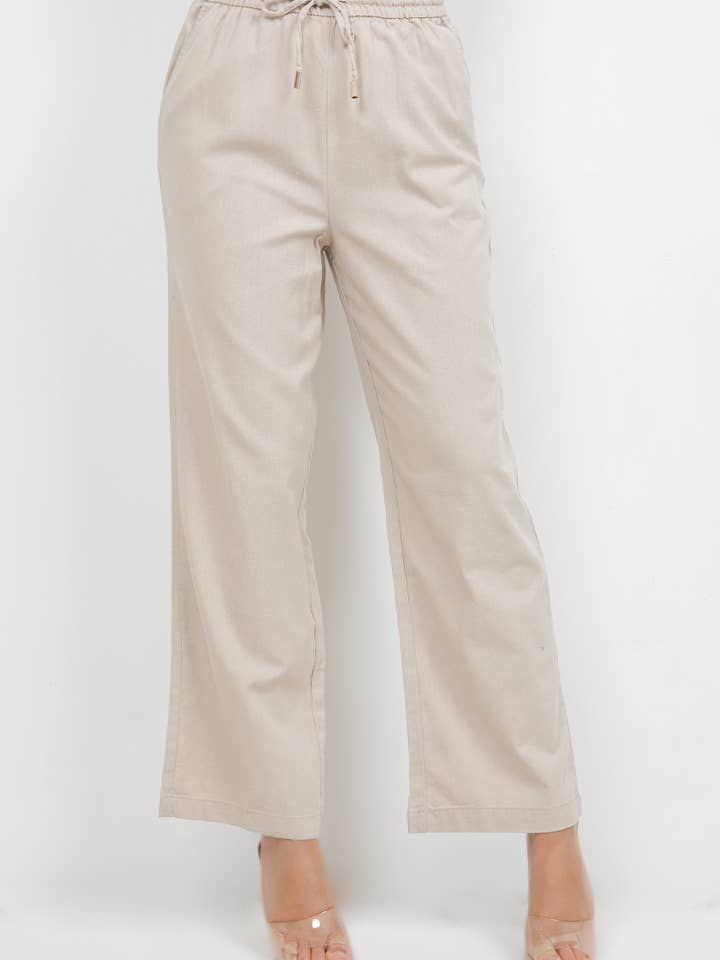 Relaxed Fit Linen Blend Summer Pants for wholesale by Veracci
