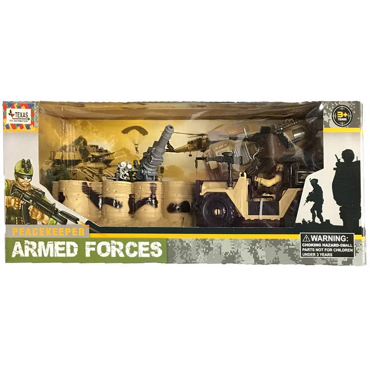 Military Combat Armed Forces Jeep Play Set with Accessories for wholesale by Texas Toy Distribution