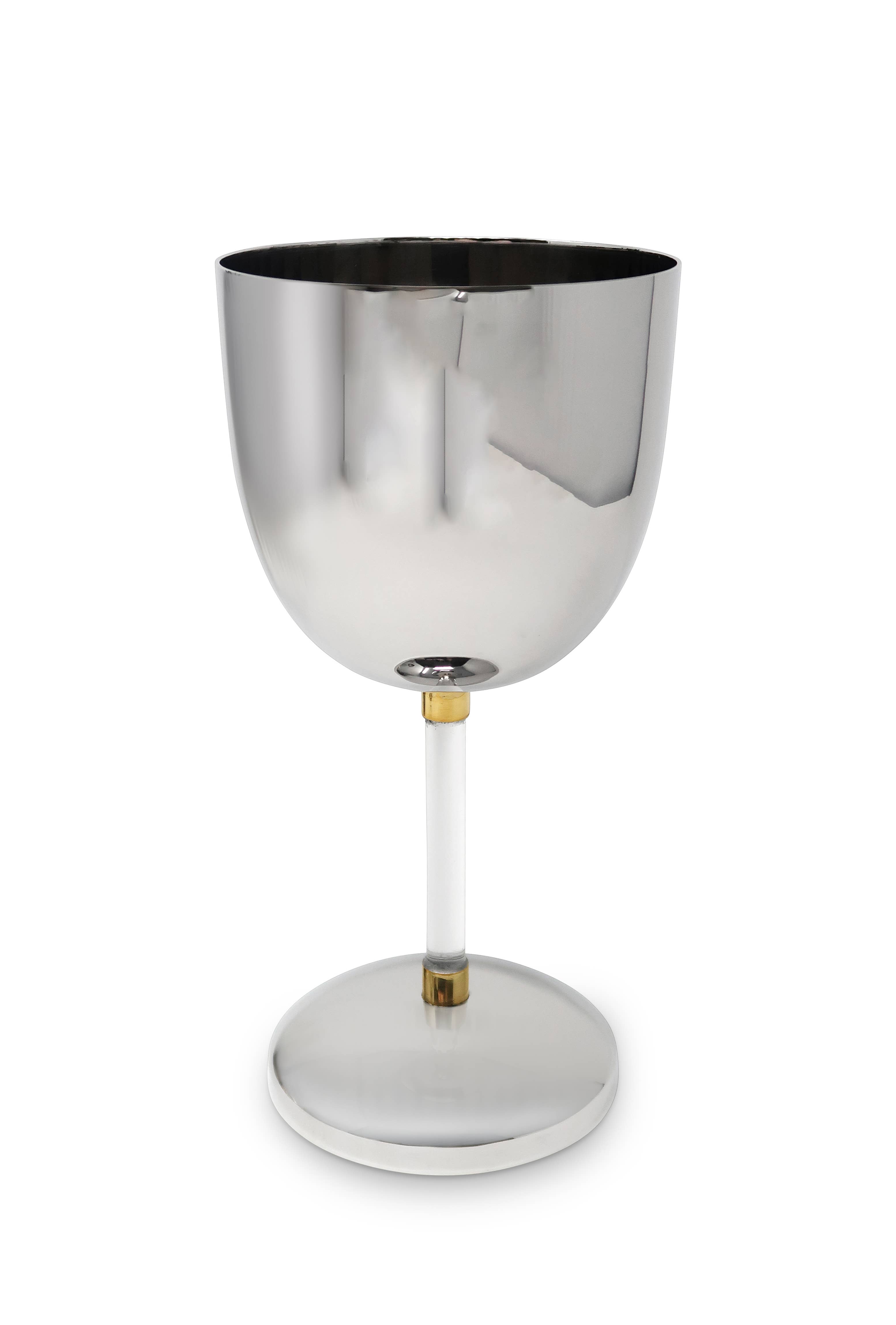 CLASSIC TOUCH DECOR INC. – wholesale Wine glass – Stainless Steel Oversized Goblet with Acrylic Stem0
