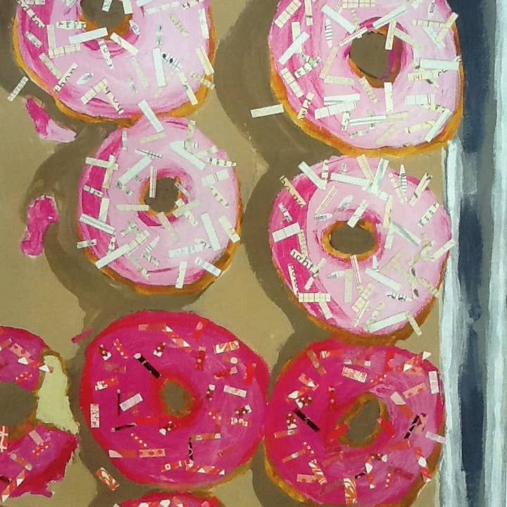 Pink Doughnuts Note Card/Print for wholesale by ZouZou's Basement