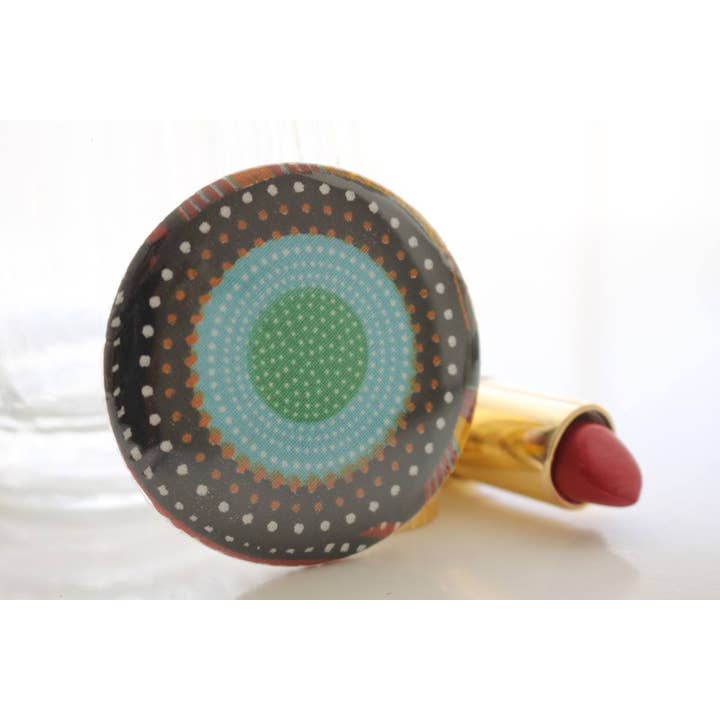 Runder blauer Bella-Taschenspiegel für den Großhandel von Sabrina Trefle