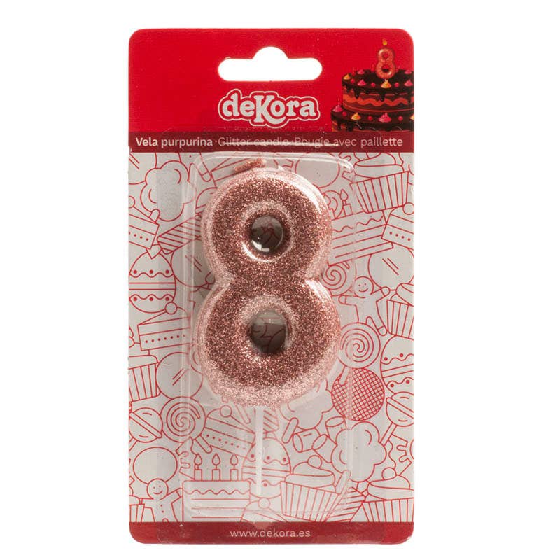 Birthday candle for cakes with pink glitter for wholesale on Faire22