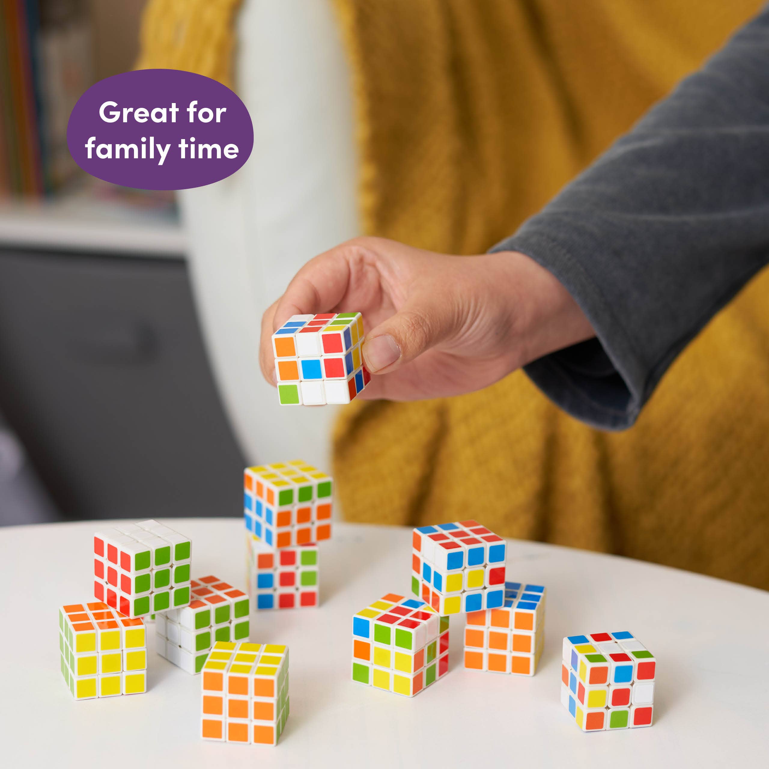 The Twiddlers - Wholesale Fidget Toy - Kids - 12 Mini Puzzle Speed Cube Fidget Toys, 3x3 - 3cm3