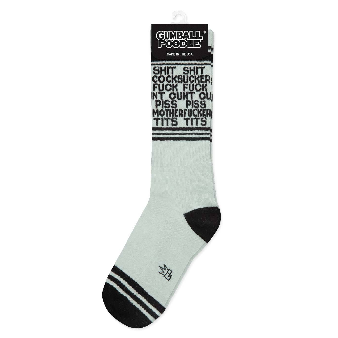 Gumball Poodle – wholesale Socks – Unisex – Dirty Words Gym Crew Socks2