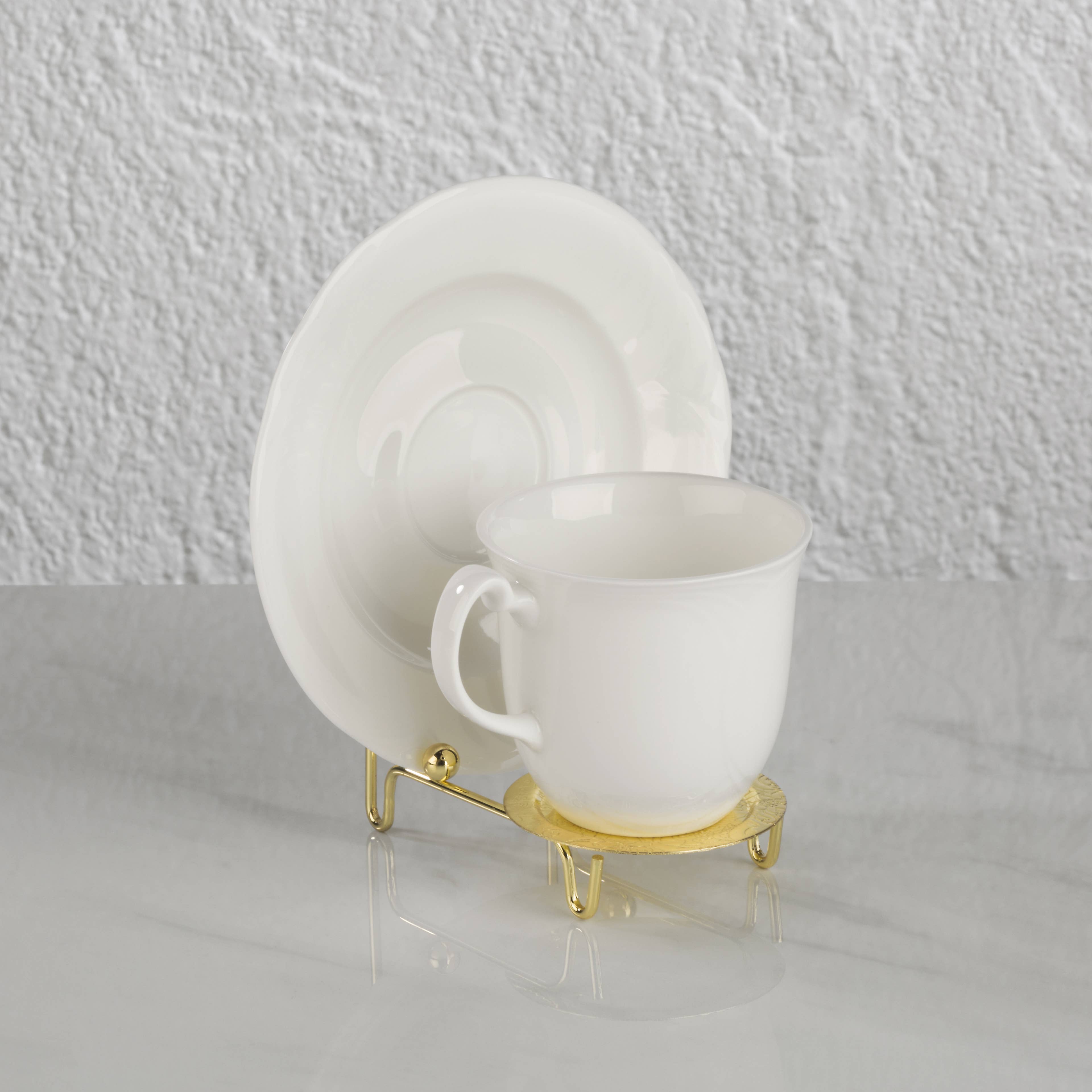 Tripar International - Wholesale Retailer Display Stand/Case - Etched Base Brass Finish Cup & Saucer Stand1