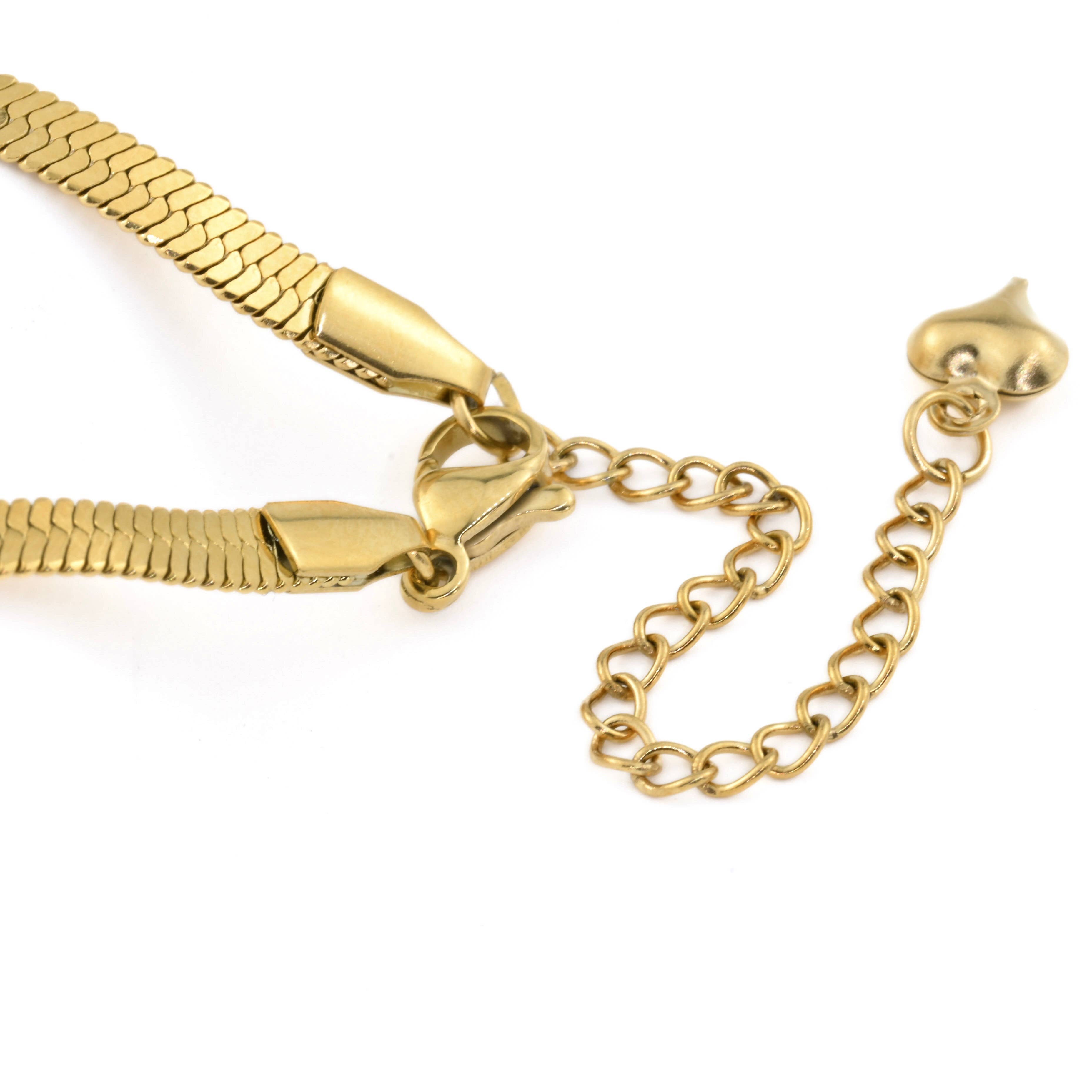 Blueyejewelry - Wholesale Anklet - Gold Herringbone Anklet - Stainless Steel Snake Chain Anklet5