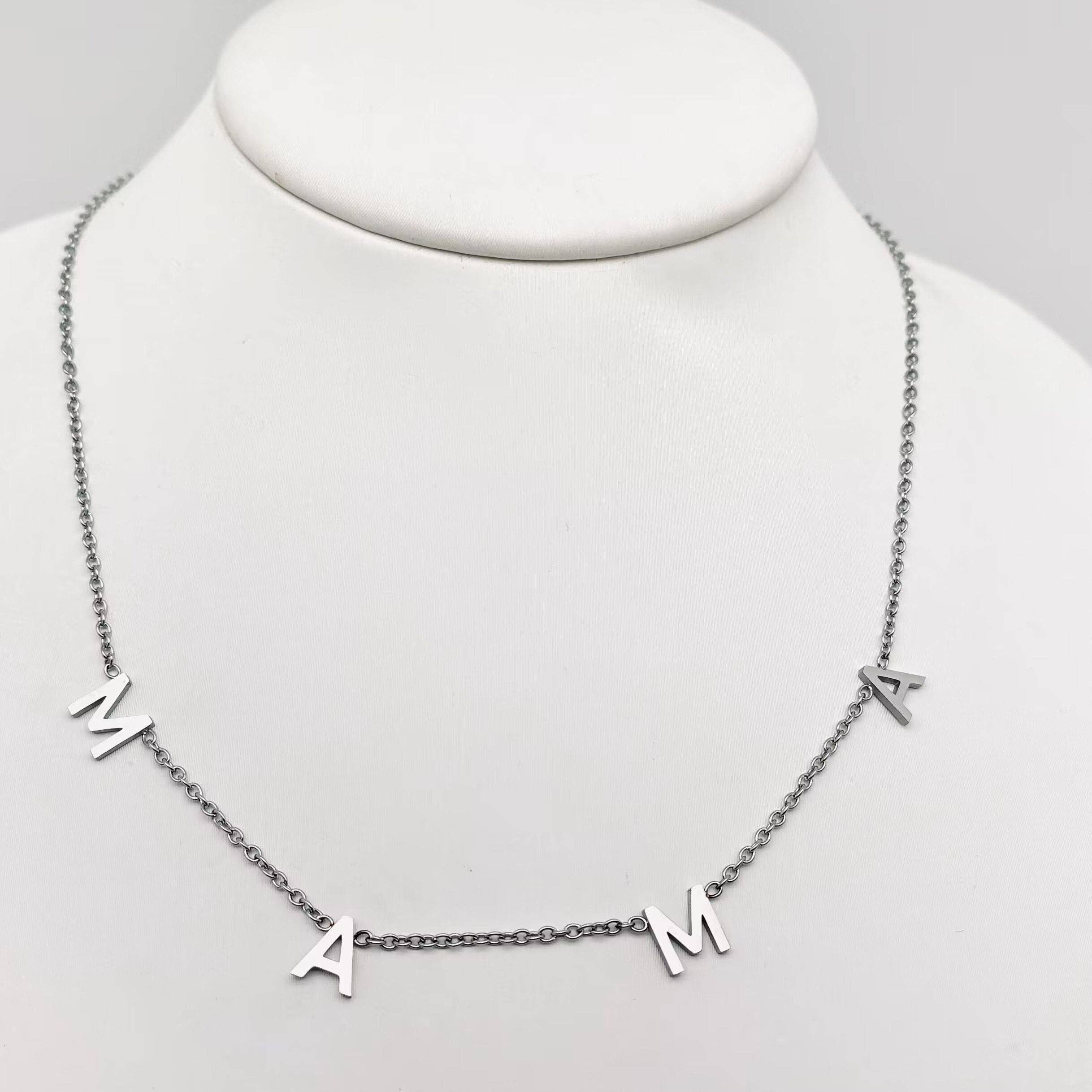 Mio Queena - Wholesale Pendant/Charm Necklace - MAMA Stainless Steel Chain Necklace2