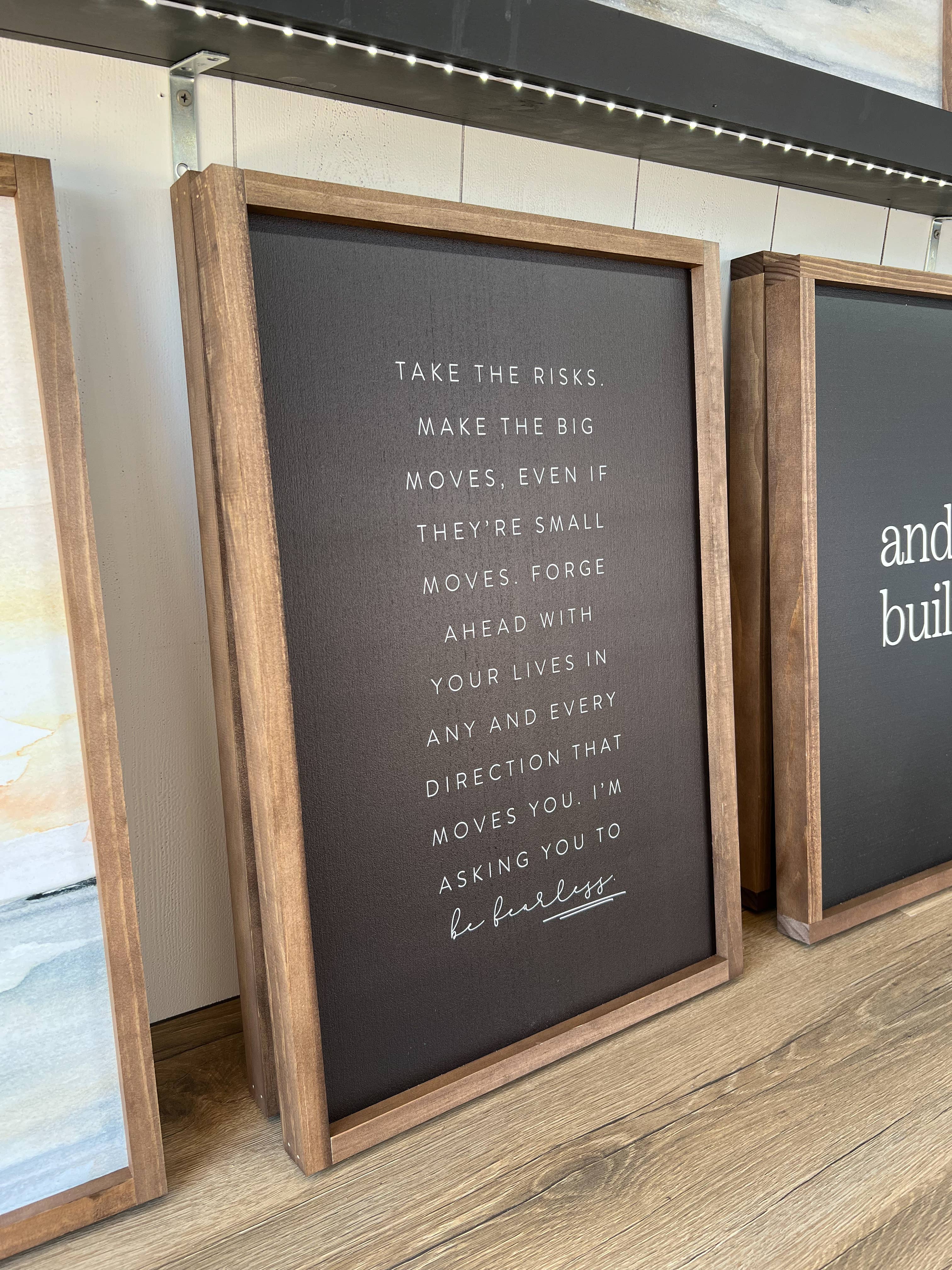 Lily and Sparrow - Wholesale Sign - Take the Risks | Handmade Wood Sign, Wall Art6