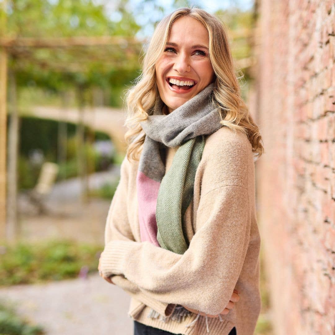 Tweedmill Textiles - Vente Écharpe – femme - Écharpe à rayures en laine d'agneau9