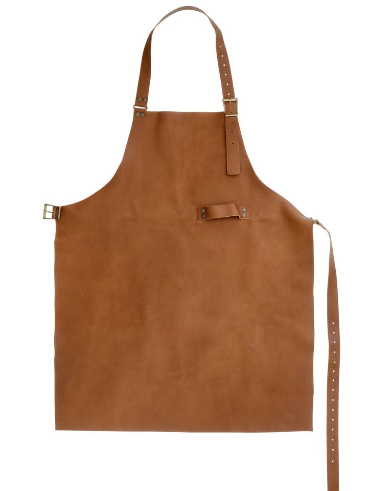 Leather Apron, Handmade in Italy | Light Brown for wholesale by Made by Mama